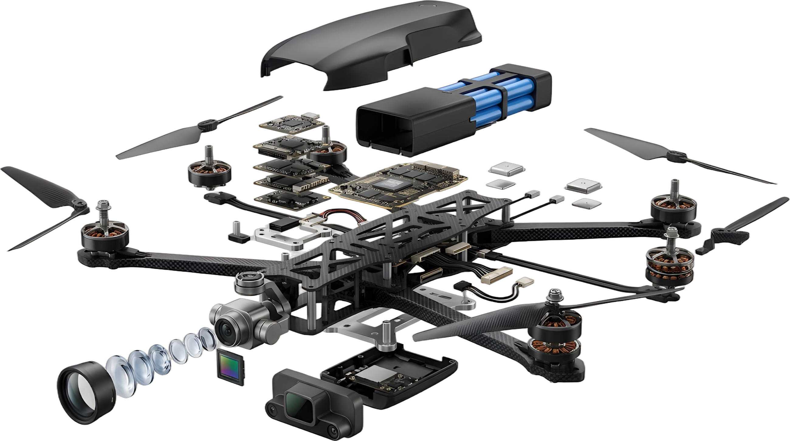 Exploded drone